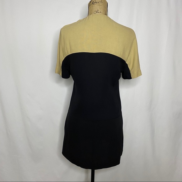 A.L.C. Black Tan Colorblock Shift Dress - Picture 5 of 11